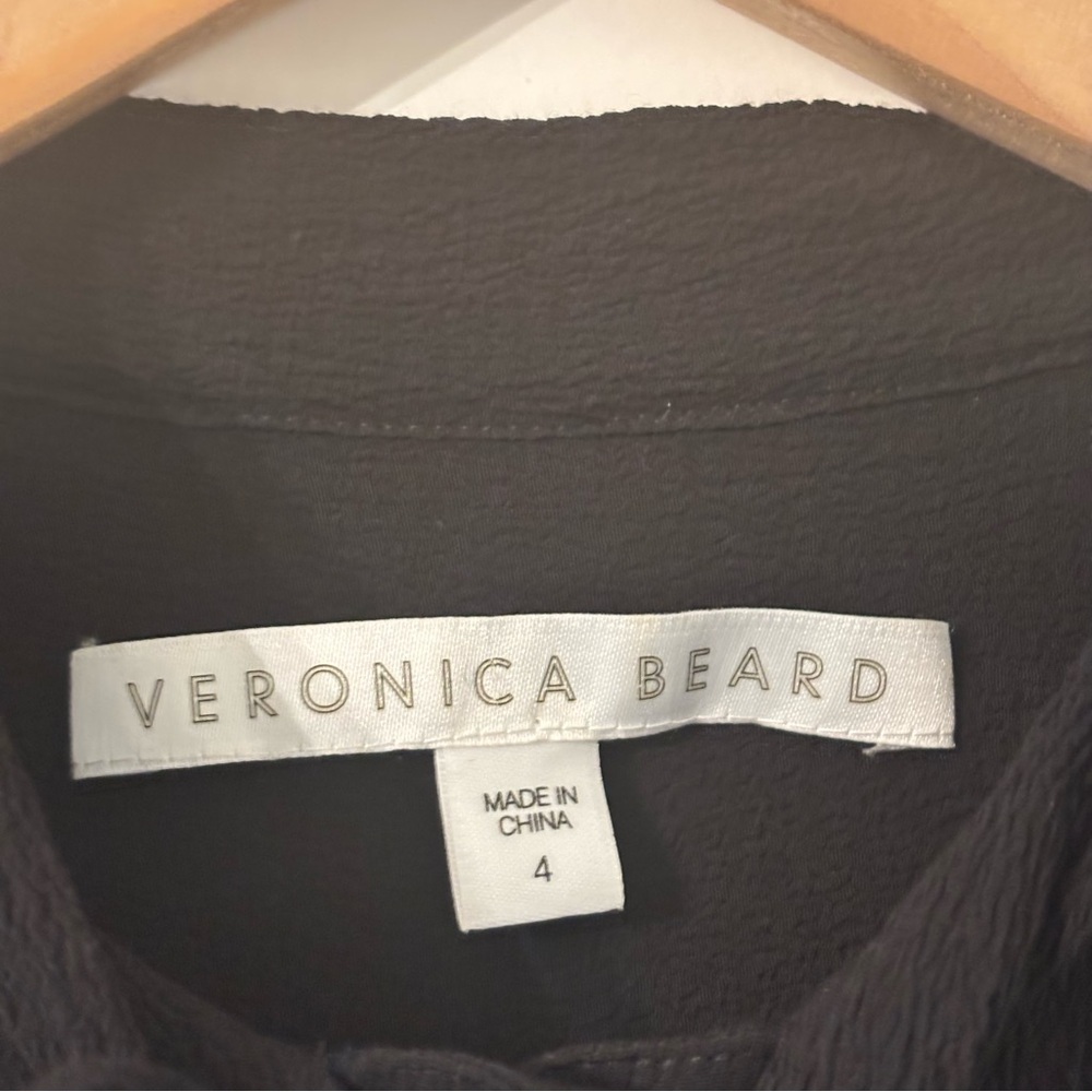 Veronica Beard Eva Tie Neck Lace Accent Blouse in Black Size 4 - Picture 11 of 13